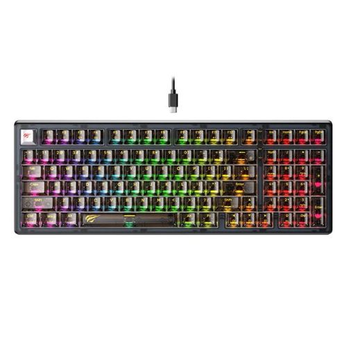 CLAVIER MECANIQUE GAMING HAVIT KB875L 98 KEY RED-SWITCH RGB BLACK